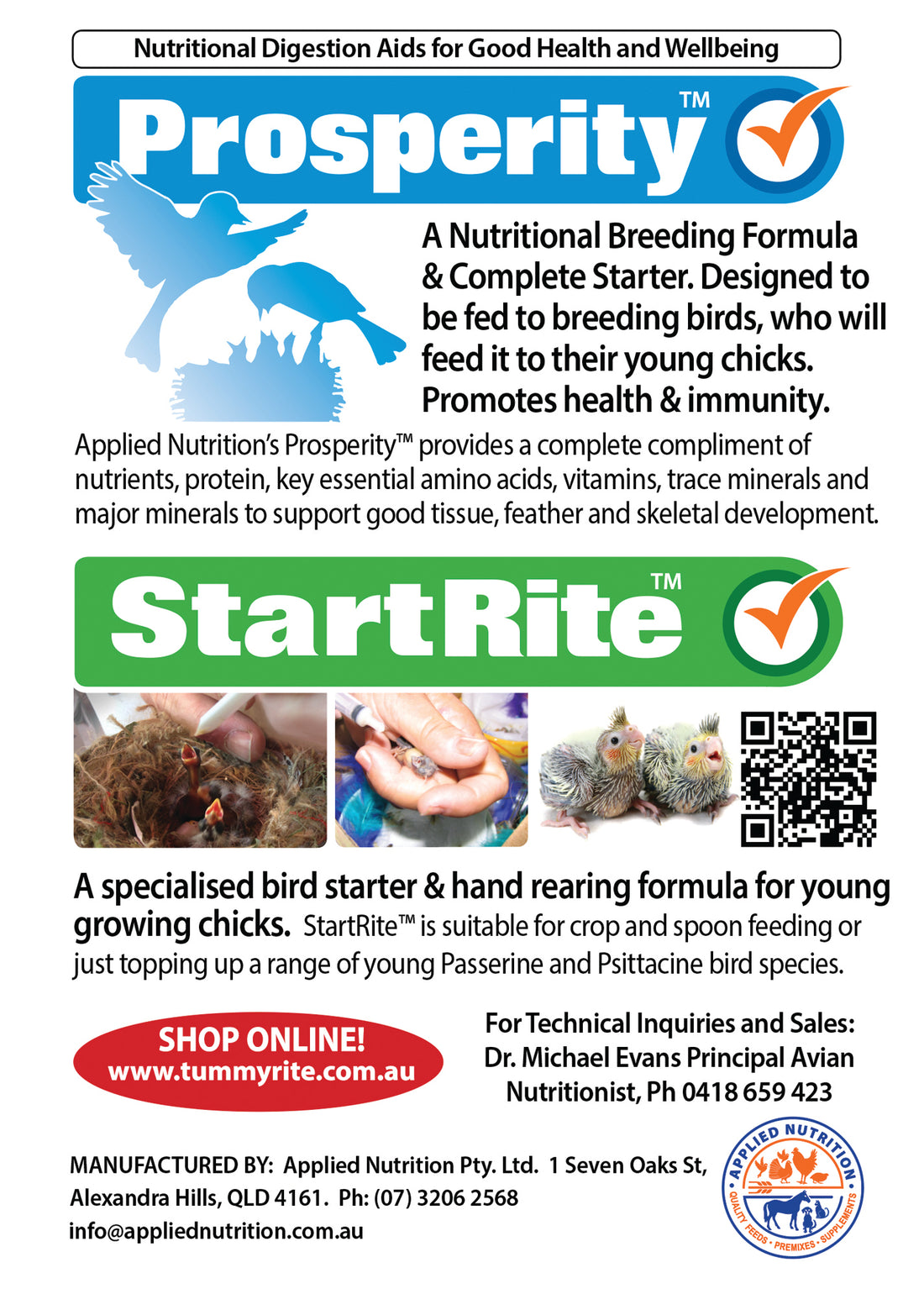 BREEDING SEASON - THE IMPORTANCE OF HIGH-QUALITY BALANCED PROTEIN DIETS FOR YOUNG GROWING BIRDS