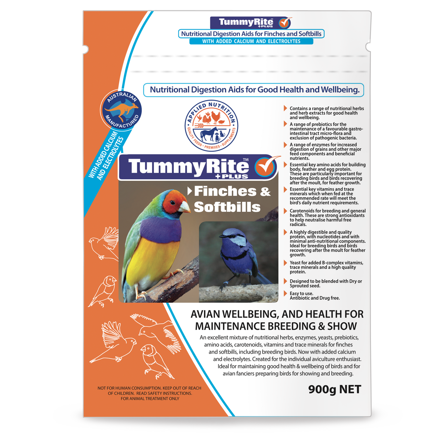 TummyRite Plus with Calcium + Electrolytes for Finches & Softbills