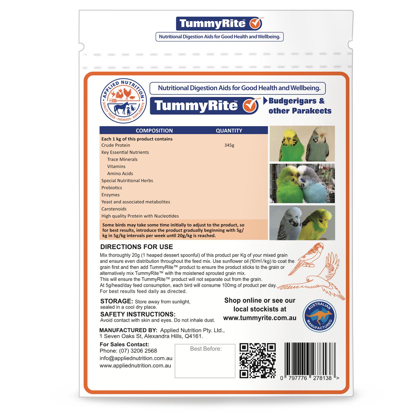 TummyRite for Budgerigars & Parakeets