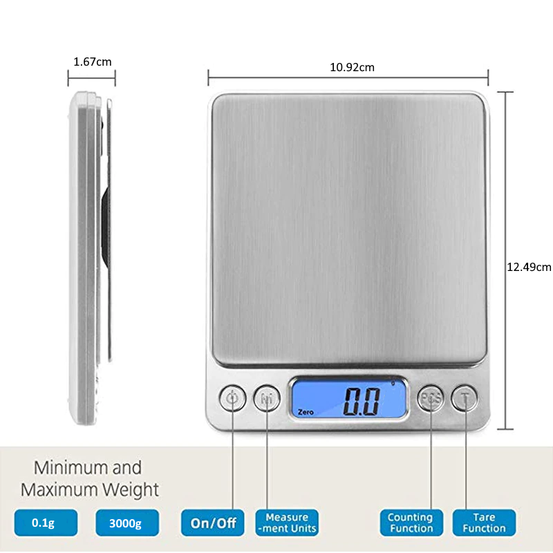LCD Display Multi-function Digital Scale Stainless Steel