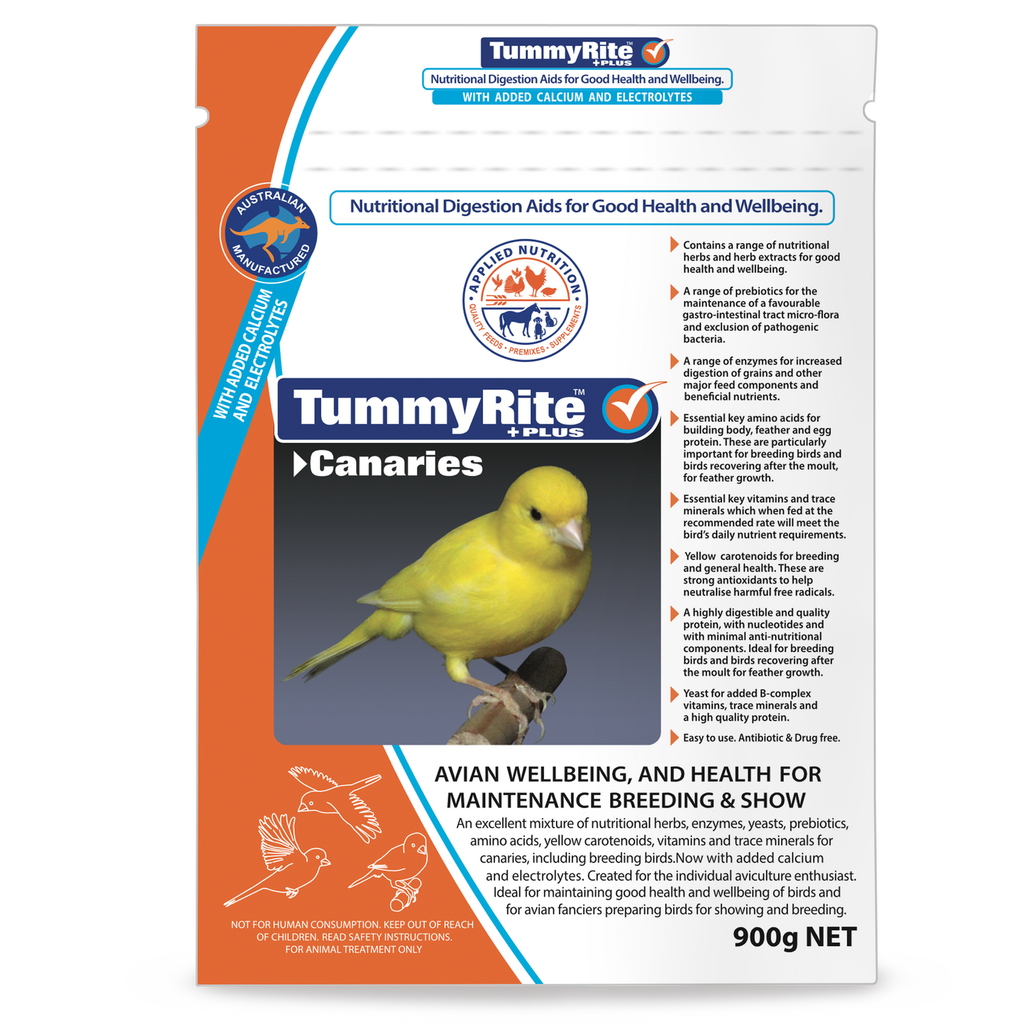 TummyRite Plus with Calcium + Electrolytes for Canaries