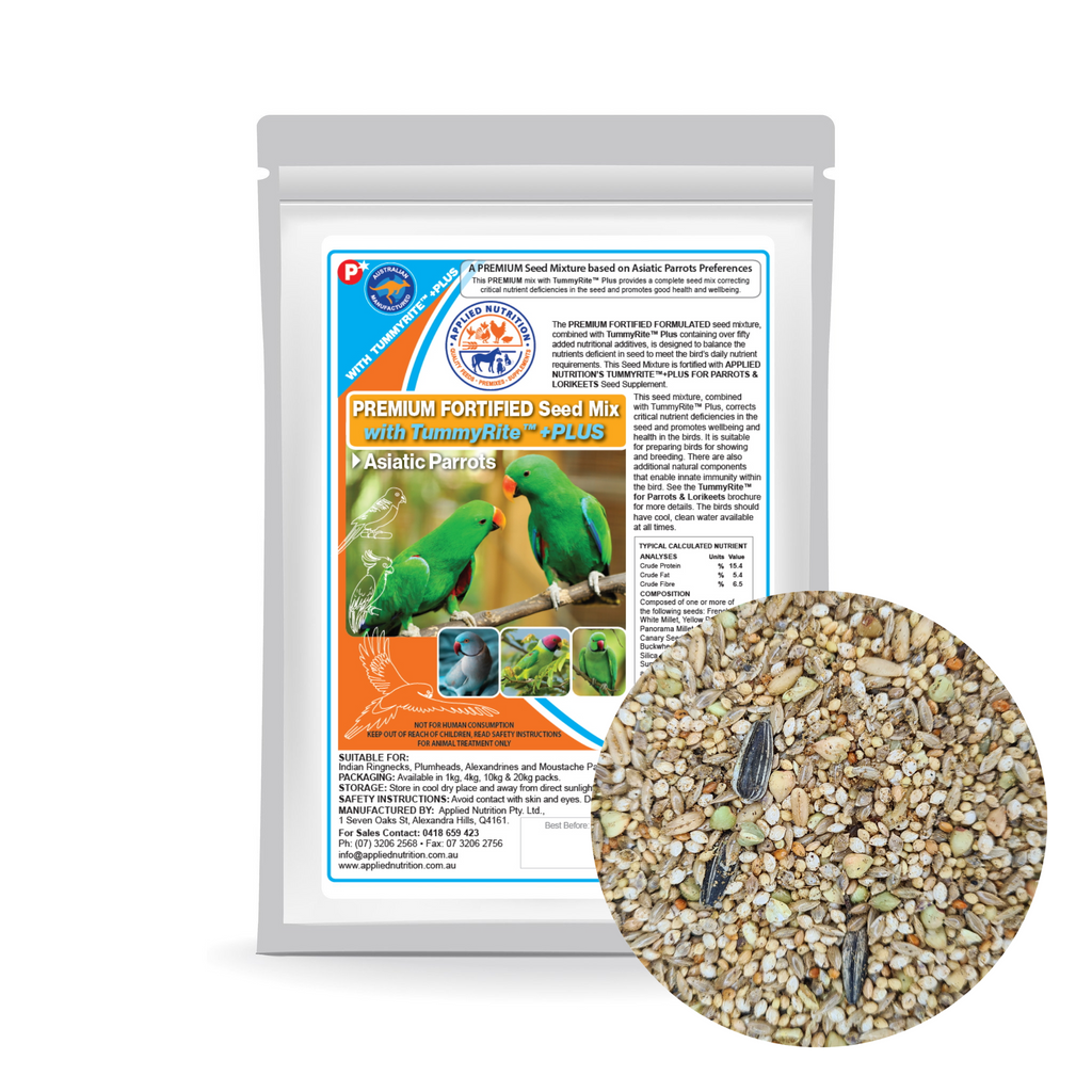 PREMIUM Asiatic Parrot Seed Mix with TummyRite Plus