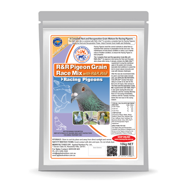 PREMIUM Pigeon Rest and Recuperation Grain Mix with R&R_Rite 10kg